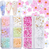 GZMAYUEN 920 Uds. Perlas planas doradas y plateadas para uñas, perlas de uñas color beige medio blanco, perlas pequeñas Halbrunde con parte posterior plana para decoración de uñas DIY