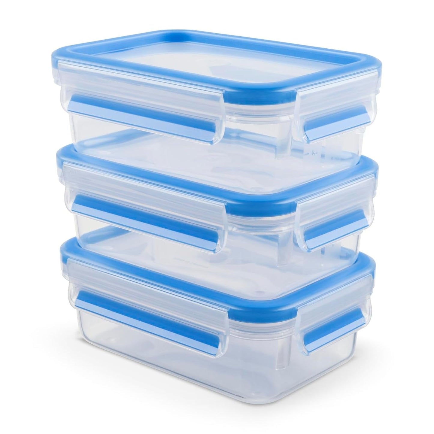 Emsa 508558 Contenedores de almacenamiento de alimentos Clip & Close | Juego de 3 piezas | 3 x 1 litro | -40 a +100 grados | plástico | 100% sellado | Sello especial para frescura Naty Shop cajas de almacenamiento de alimentos