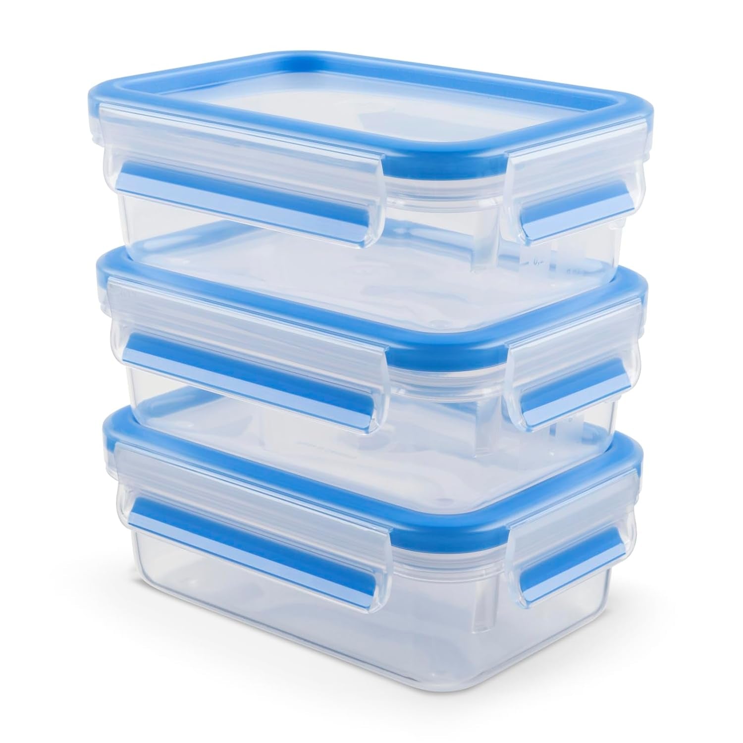 Emsa 508558 Contenedores de almacenamiento de alimentos Clip & Close | Juego de 3 piezas | 3 x 1 litro | -40 a +100 grados | plástico | 100% sellado | Sello especial para frescura Naty Shop cajas de almacenamiento de alimentos