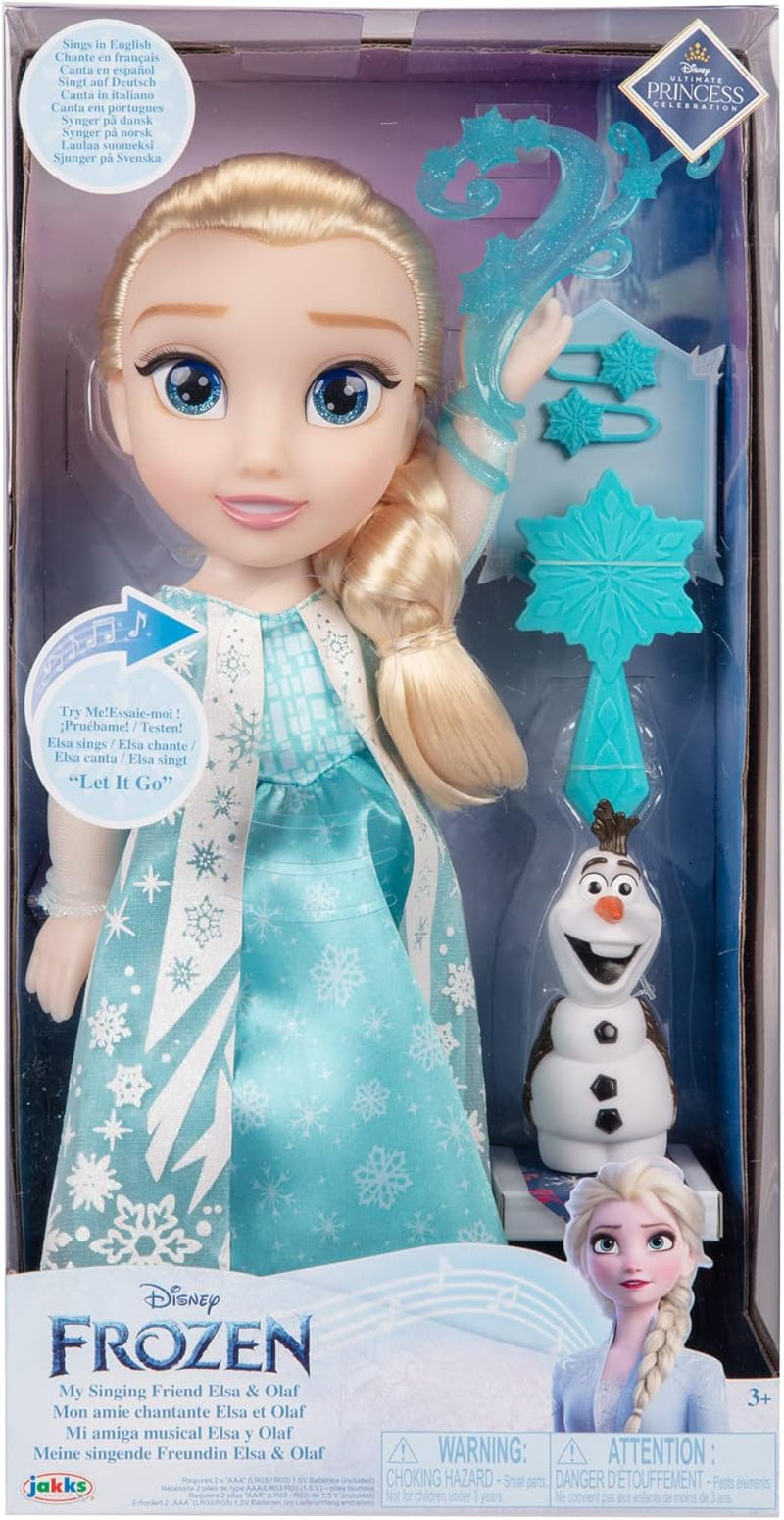Disney Die Eiskönigin - Frozen - Muñeca ELSA cantante 35 cm, cantando "Let It Go", incluye accesorios para mayor diversión, perfecta para niñas a partir de 3 años, 225306, Türkis