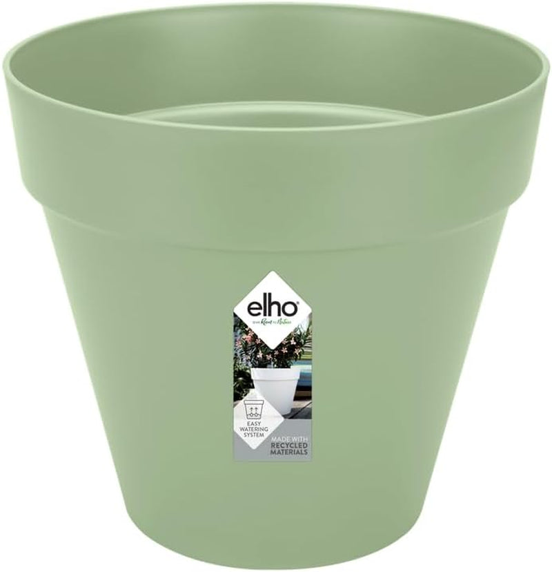 elho Loft Urban Round 40 - Macetas de exterior - 100% plástico reciclado - Ø 38,5 x Alt. 35,3 cm - Amarillo/Ocre