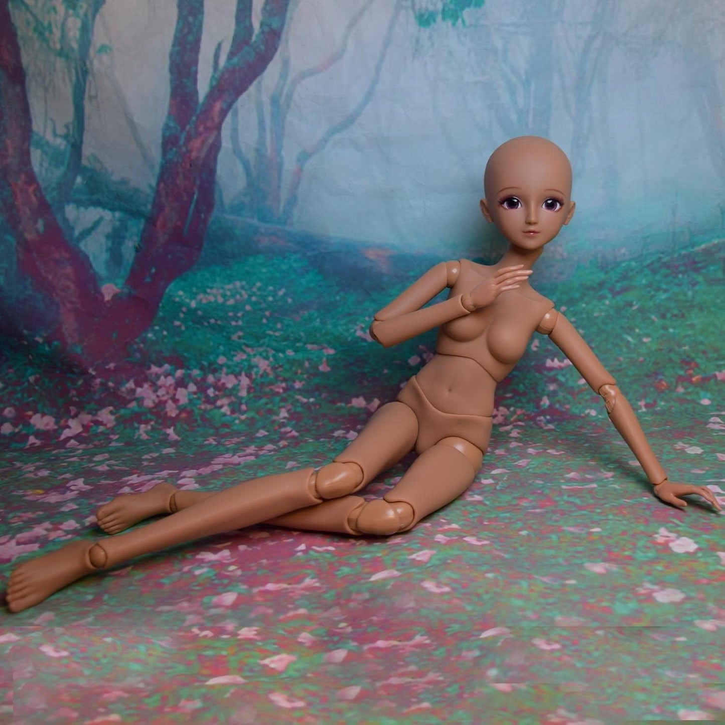 Muñeca BJD 1/3, cuerpo de muñeca de piel negra y marrón, 60cm, 24 pulgadas, articulación esférica, muñecas SD, articulaciones móviles, PVC, DIY (Alexia)