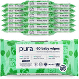 Toallitas desechables ecológicas para bebés para pieles sensibles del bebé 70 toallitas (1 paquete) 99% de agua 100% sin plástico para pieles sensibles Recién nacidos propensos al eccema Biodegradables Veganos