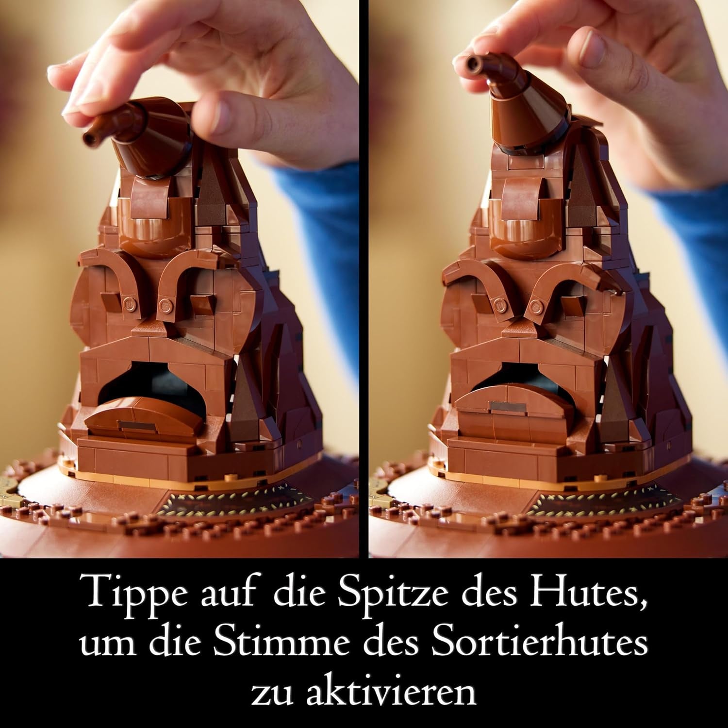 LEGO Harry Potter Sombrero parlante Modelo Hogwarts Película para adultos Regalo para mujeres Hombres Mamá Papá Con 31 combinaciones aleatorias de sonidos Te clasifica en tu casa de Hogwarts 76429 Juegos de construcción Besuche den LEGO-Store