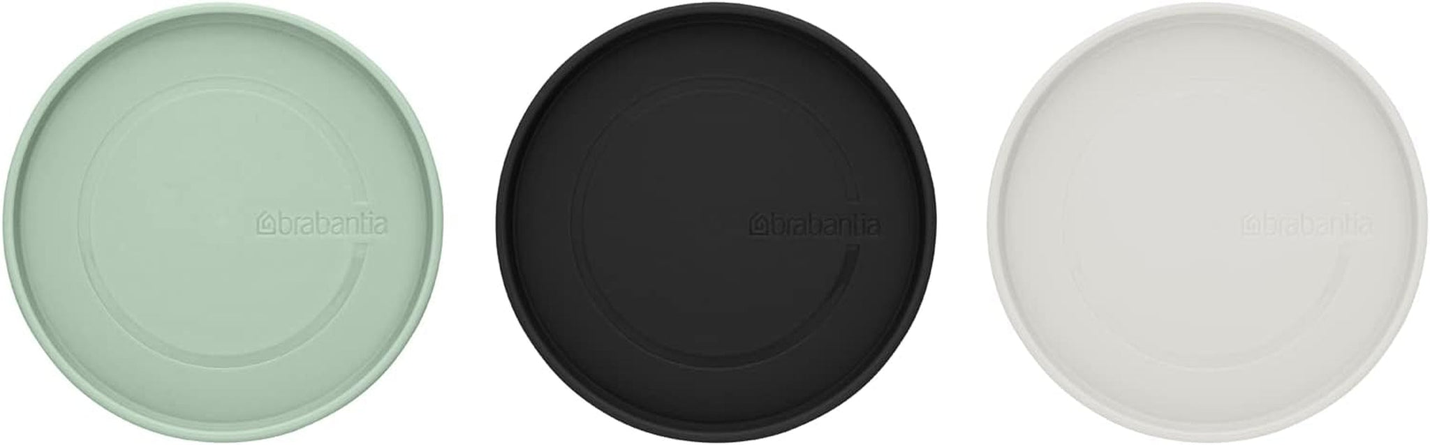 Brabantia - Recipiente de Vidrio Apilable con Tapa - Set de 3 - Conservación de Alimentos - Mantiene los Alimentos Frescos por Más Tiempo - Junta de Silicona - Apto para Lavavajillas - Gris Oscuro/Gris Claro/Verde Jade - Cajas de Conservación de Alimentos 0,3L/0,6L/1,1L Naty Shop