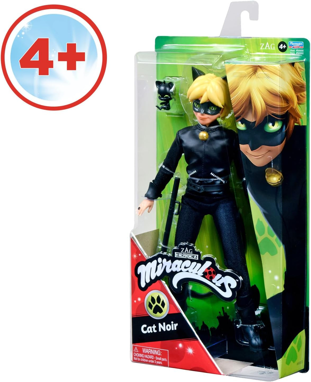 BANDAI - Miraculous Ladybug - Muñeca Maniquí 26cm - Motan Noir - Licencia Oficial Miraculous - Muñeca Articulada Motan Noir - Juguete a partir de 4 años - P50002