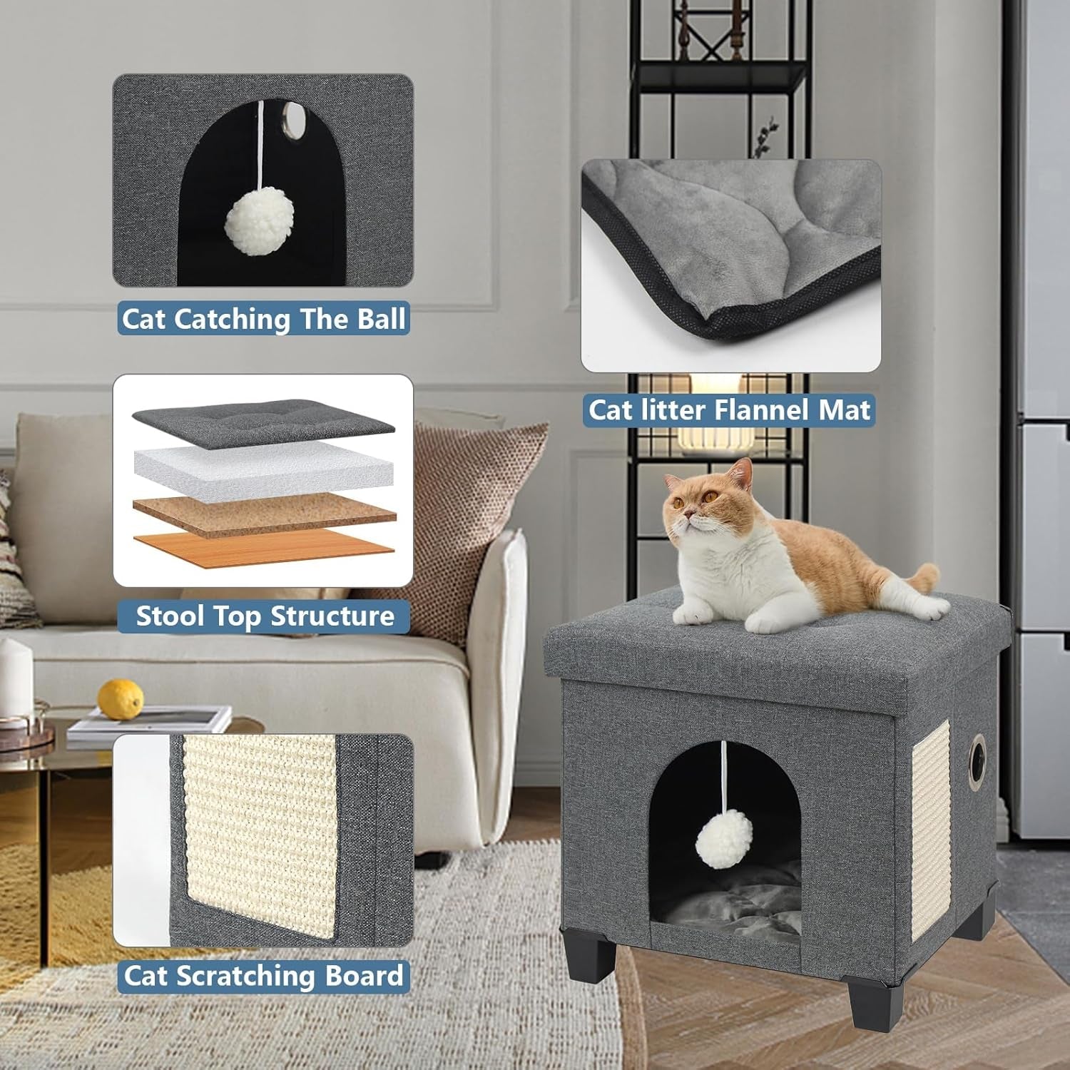 Mantas y Muebles, Mascotas, Cuevas y Casas, Gatos, Camas para Gatos, Camas para Gatos, Colchones