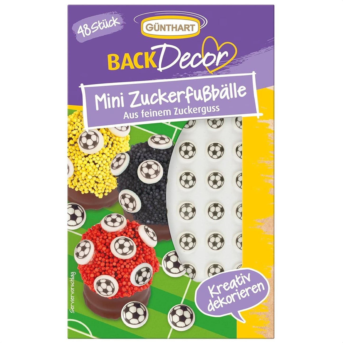 Günthart Backdecor 12 Jugadores y Balones de Fútbol de Azúcar, 21 Gramos Naty Shop Balones de Fútbol de Azúcar
