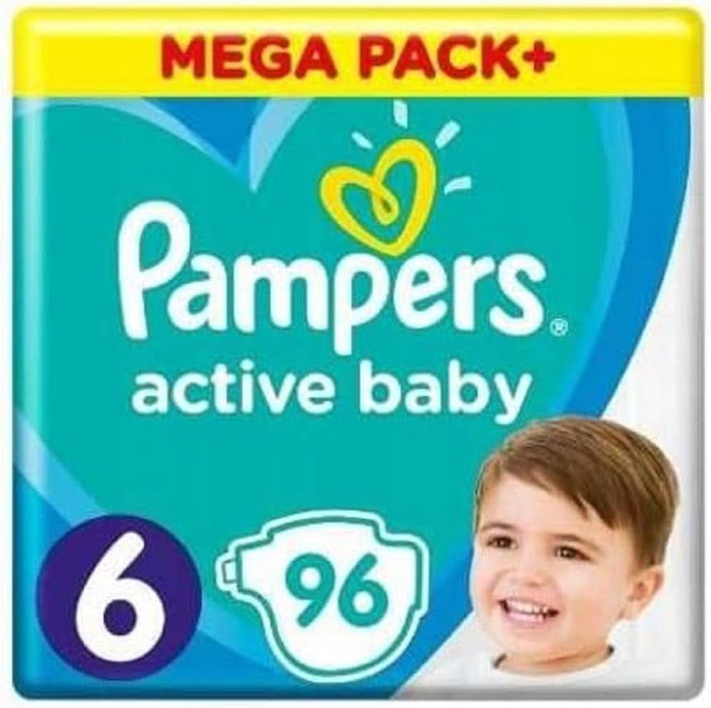 Pampers Pañal talla 6 (13-18 kg), pañal para bebé activo, 96 unidades, Durchlaufschutz Ganztägig Naty Shop
