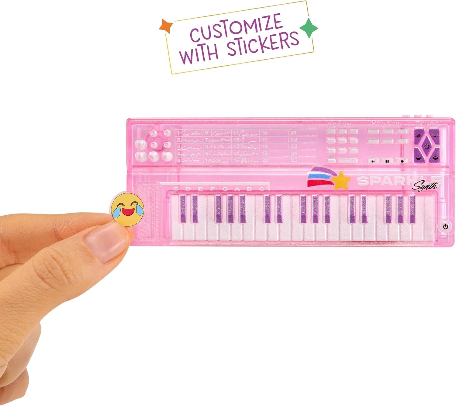 Rainbow High Junior High Rock Band - Amaya, Rainbow Colors - Muñeca de moda de 23 cm con teclado, personalizable con pegatinas, articulado, lindo juguete para niños a partir de 4 años