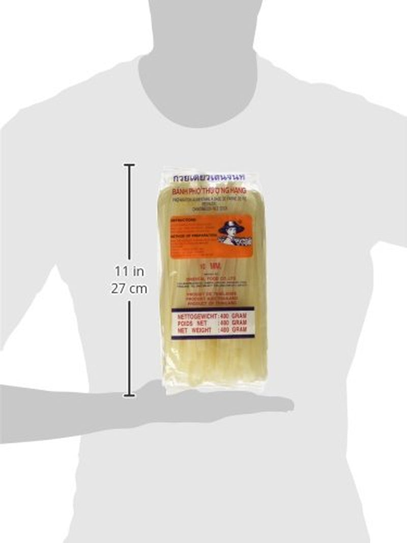 Fideos de arroz - Fideos de arroz tailandeses de 10 mm de ancho, hechos con harina de arroz - 17 x 400 g