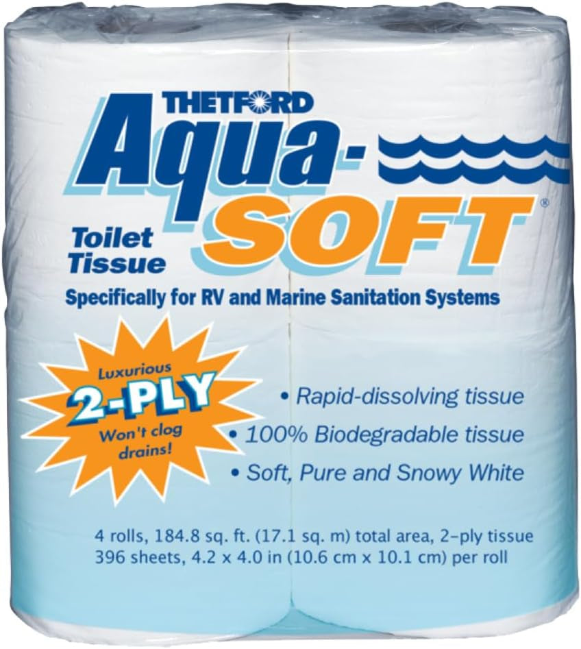 03300 Papel higiénico Aqua-Soft, 2 capas, 4 rollos