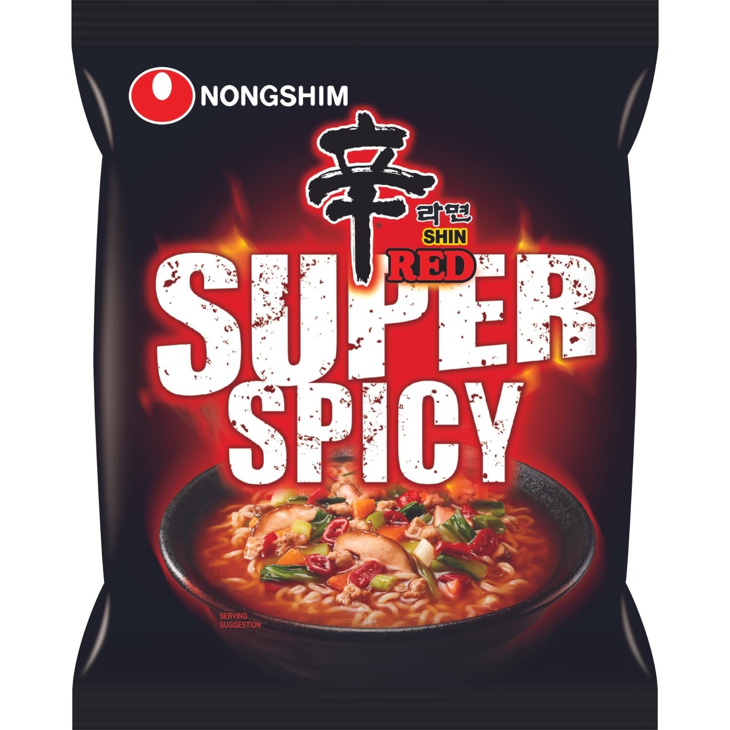 NONGSHIM - Fideos instantáneos picantes rojos Shin - 6 X 120 GR - Paquete múltiple