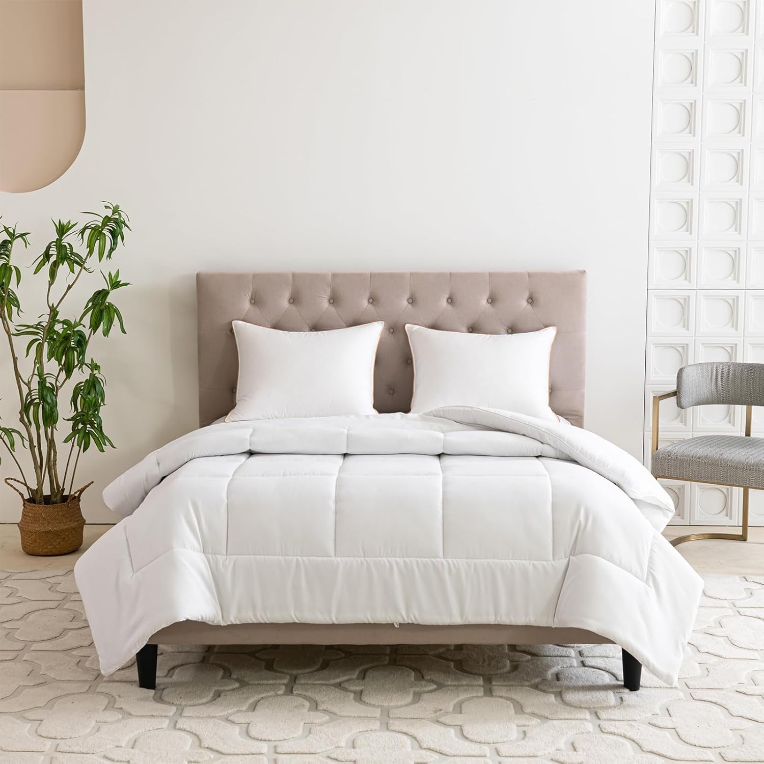 Good Nite Juego de Cama Individual, 15 Tog, Calor Invernal, Cama Individual, Poliéster Suave, Fibra Hueca, Sábanas Blancas con Tiras en las Esquinas, Lavable a Máquina (Blanco, 15 Tog, 130 X 150 cm) Naty Shop Quilts & Quilts