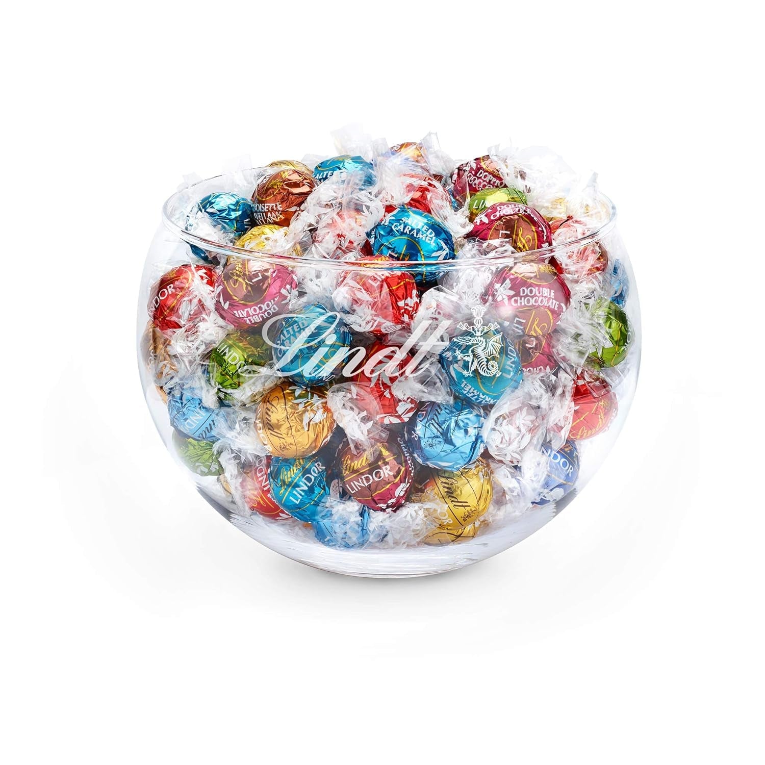 Mezcla de chocolate LINDOR | 1371 gramos | Aprox. 109 bolas: Bolitas de chocolate con leche y LINDOR con crema de fresa | Bolsa de 1 kg, aprox. 80 bolitas de chocolate chocolate blanco con crema de fresa