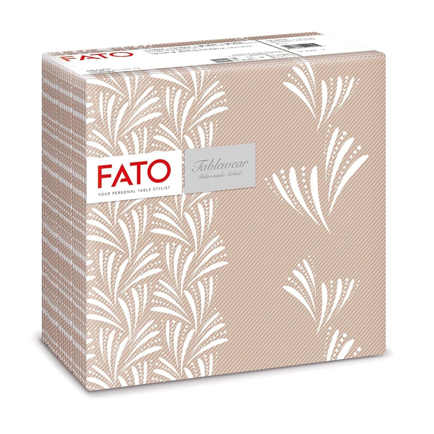 Fato - Servilletas de papel seco, airlaid, efecto textil, paquete de 50 servilletas, 40X40 plegadas en formato 4, Tropicana Decor