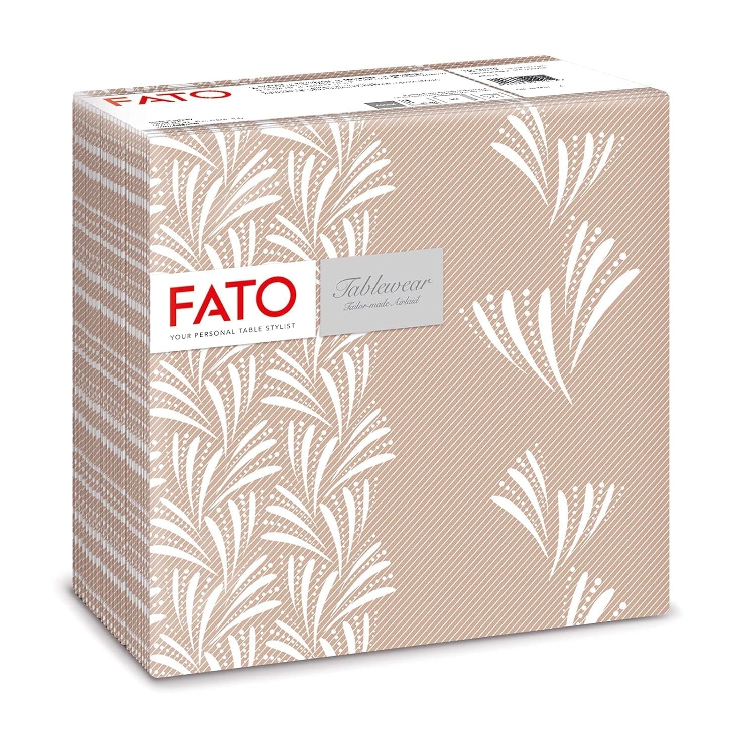 Fato - Servilletas de papel seco, airlaid, efecto textil, paquete de 50 servilletas, 40X40 plegadas en formato 4, Tropicana Decor