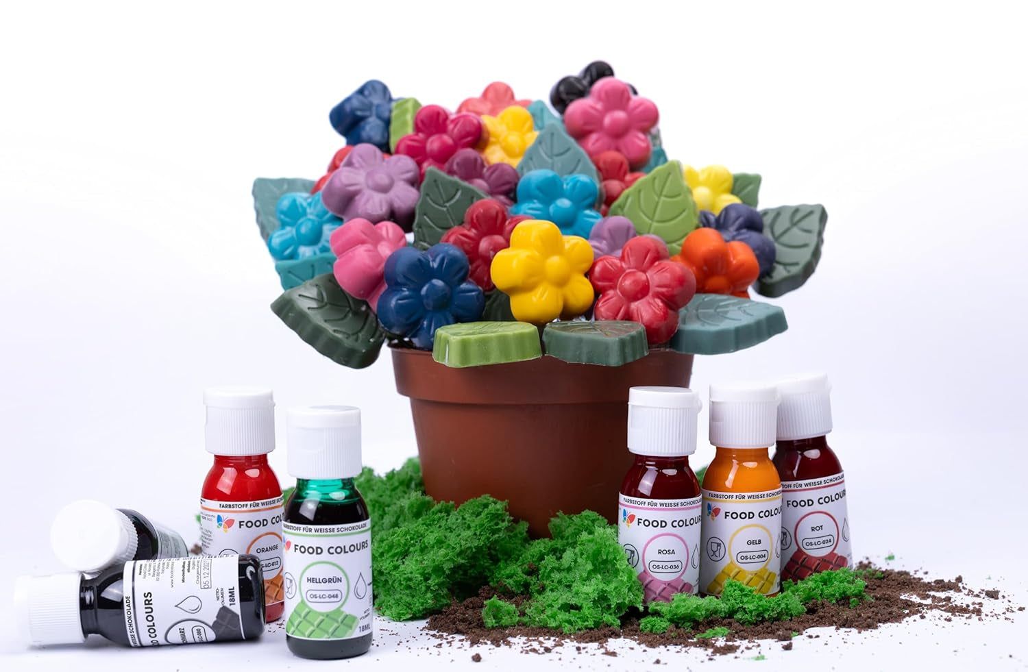 Colorante alimentario OS-LC VERDE OSCURO 18 ml Colorante alimentario para chocolate blanco, pralinés, cremas, pastas grasas, decoraciones para tartas y pasteles