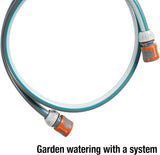 Juego de conexión Gardena Classic 13 mm (1/2"), 1,5 m: Adaptador de manguera para conectar el carrete de manguera, manguera con componentes del sistema, 22 bar (18011-20)