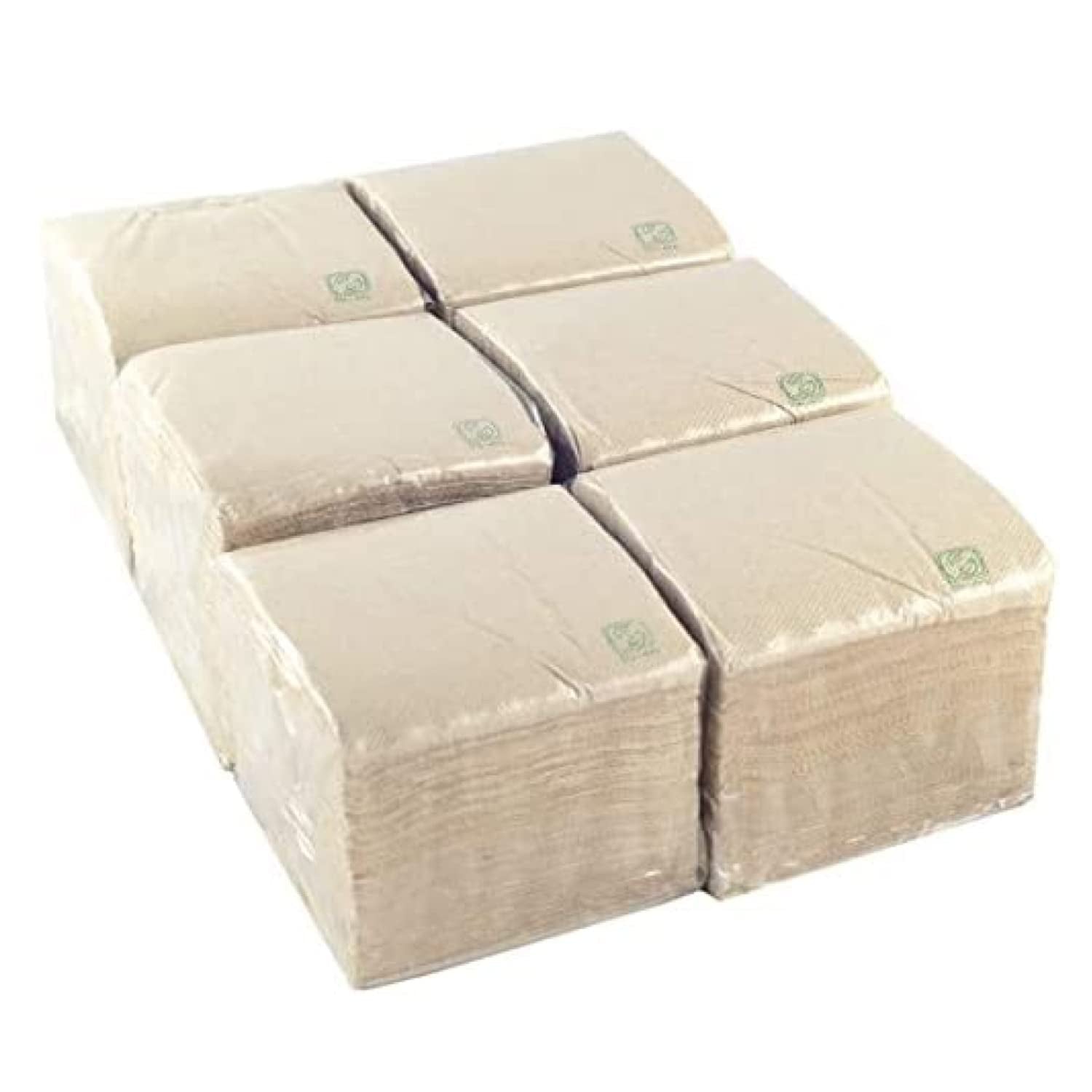- 600 piezas de Servilletas cocktail Bio Eco - Color Natural - 100% Reciclable - Micropunto - 10 X 10 Cm (Plegada) y 20 X 20 Cm (Desplegada)
