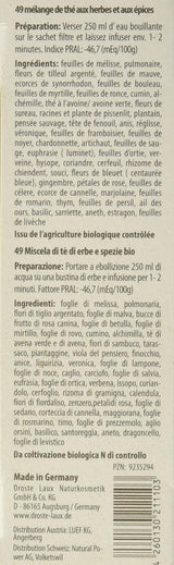 Té básico Droste-Laux con 49 hierbas, 25 piezas (té de hierbas, bolsas filtrantes, té en ayunas o dietético) 120501