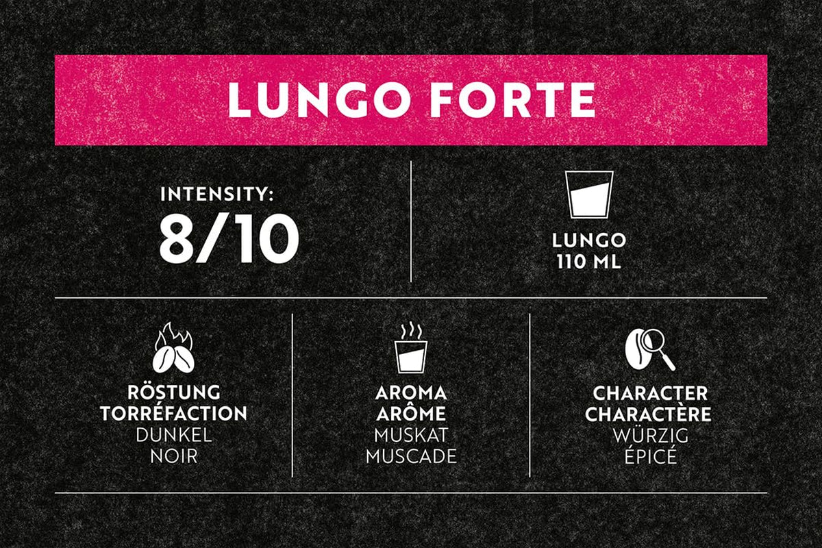 Café Royal Lungo Forte 36 cápsulas para cafetera Nespresso - Intensidad 8/10 - Cafeteras certificadas UTZ en aluminio (paquete con 2)