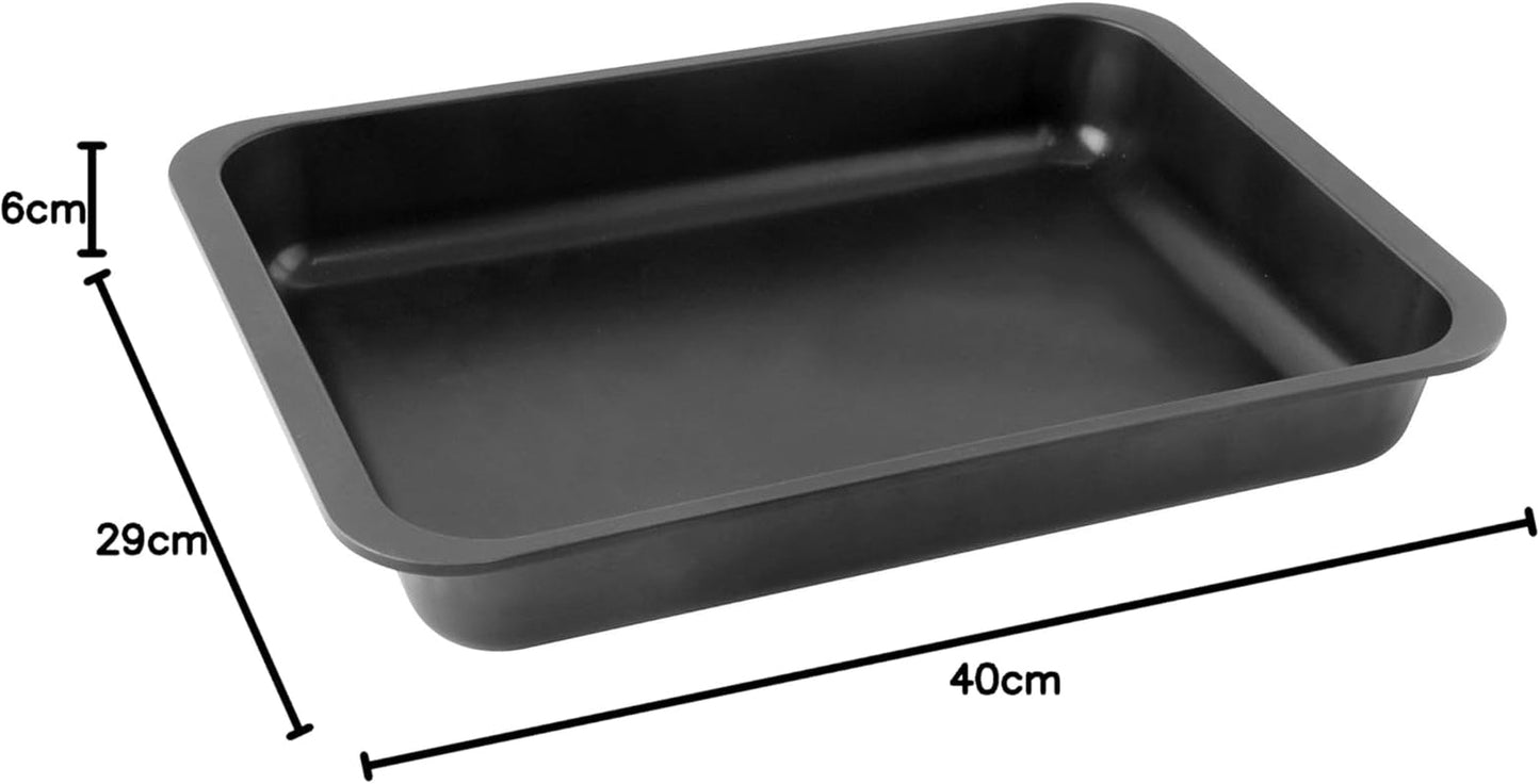Zenker Ofenbackform (40 X 6 X 29 Cm) COCCIÓN ESPECIAL, Rechteckige Ofenform Mit Antihaftbebeschichtung, Backform Mit Extra Hohem Rand (Farbe: Schwarz), Menge: 1 Stück Moldes y bandejas para repostería Naty Shop