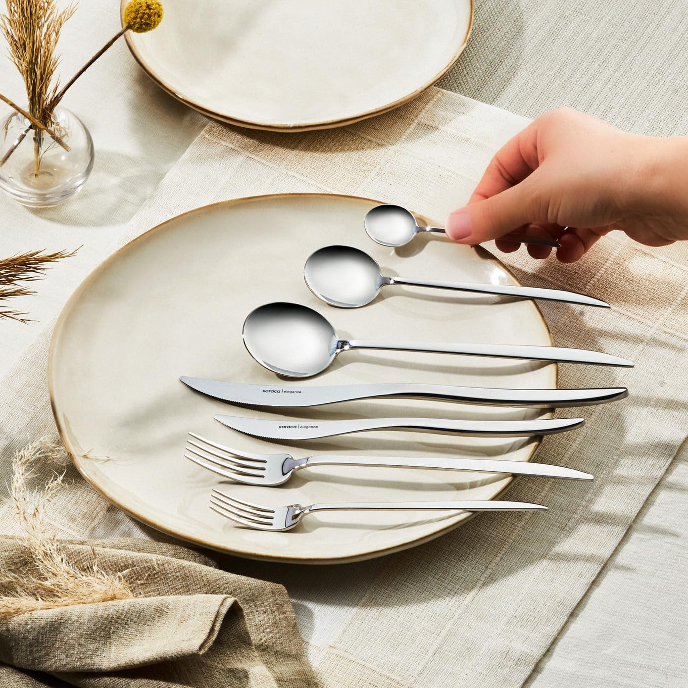 Karaca Amour, juego de 84 cubiertos para 12 personas Cocina Naty Tienda