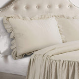 Lush Decor Juego de ropa de cama con falda de volantes de 3 piezas, juego de cama de lujo de granja, elegante y encantador detalle de volantes, estilo atemporal y diseño clásico, suave y liviano, tamaño King, camas y edredones de decoración exuberante