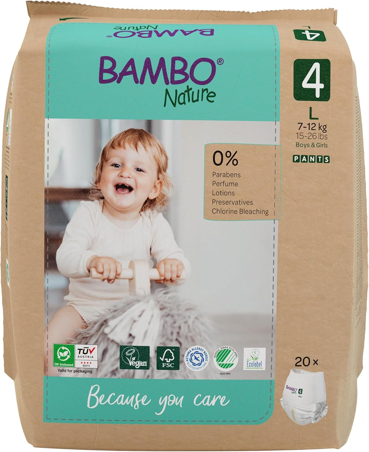 Pañales para bebé Bambo Nature, talla 6 (más de 15 kg) - Caja mensual de 90 | Pañales infantiles con protección mejorada contra fugas | Máximo confort y libertad para niños activos | Pañales testados dermatológicamente