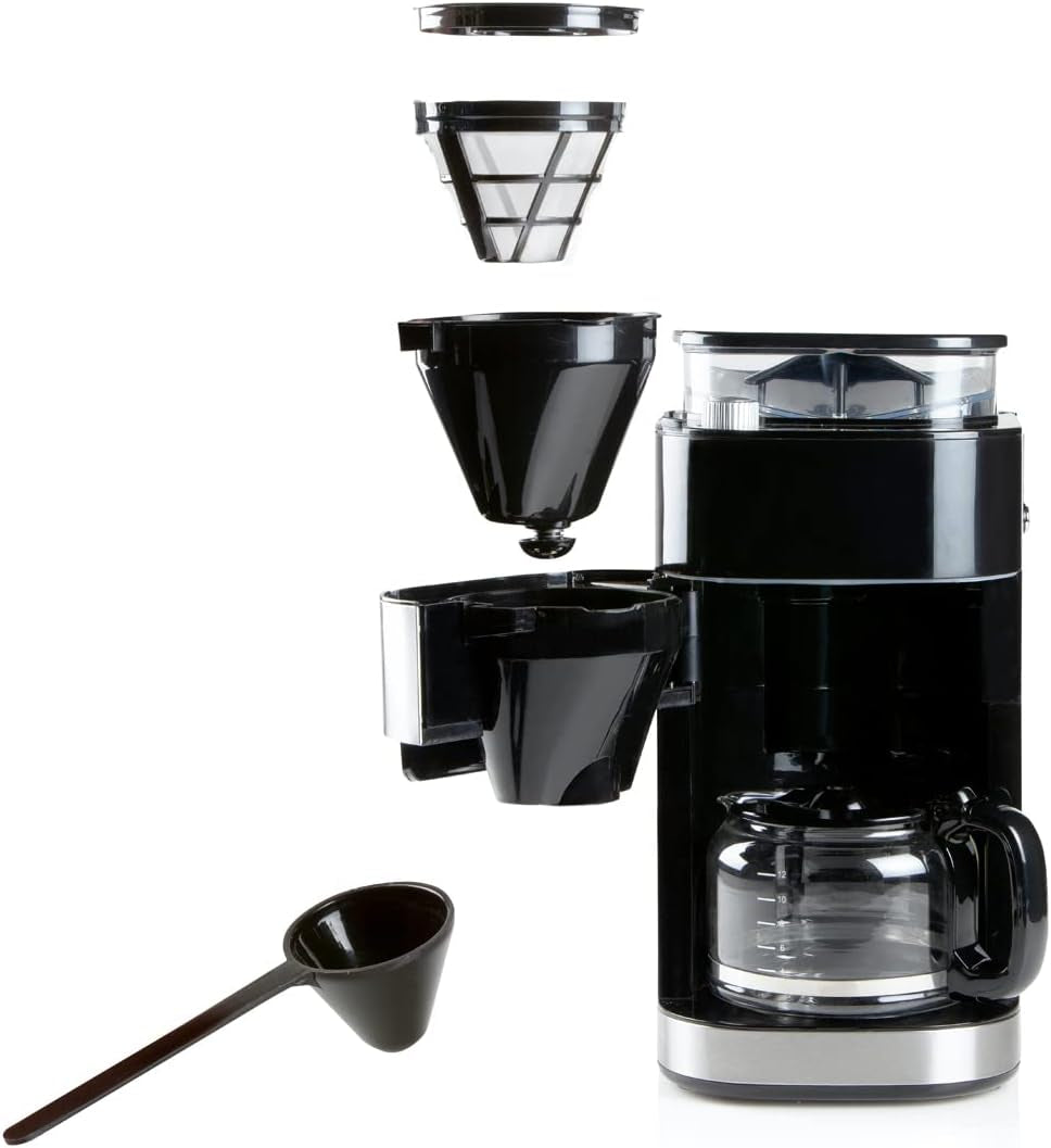 Cafetera espresso DOMO DO721K "Grind and Brew" - Función Bean-to-Cup - Pantalla LCD - Para café molido o en grano entero - 1,5 L