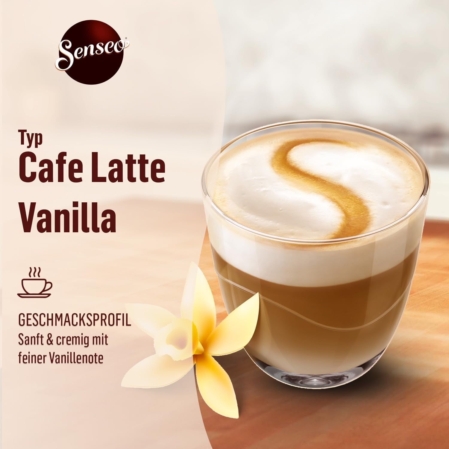 Senseo Pads Café Latte Vainilla, 5 x 8 Getränke, 40 Kaffeepads