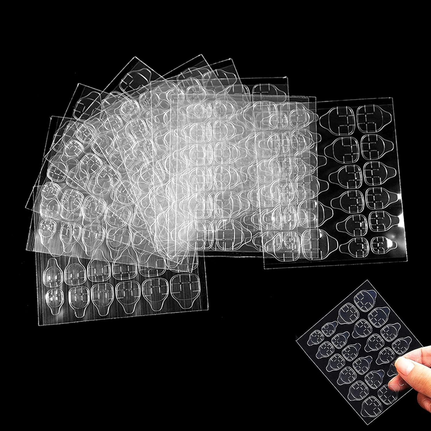 360 Uds. Tiras autoadhesivas transparentes para uñas, pegamento para uñas, tiras autoadhesivas de doble cara, decoración de manicura DIY transparente