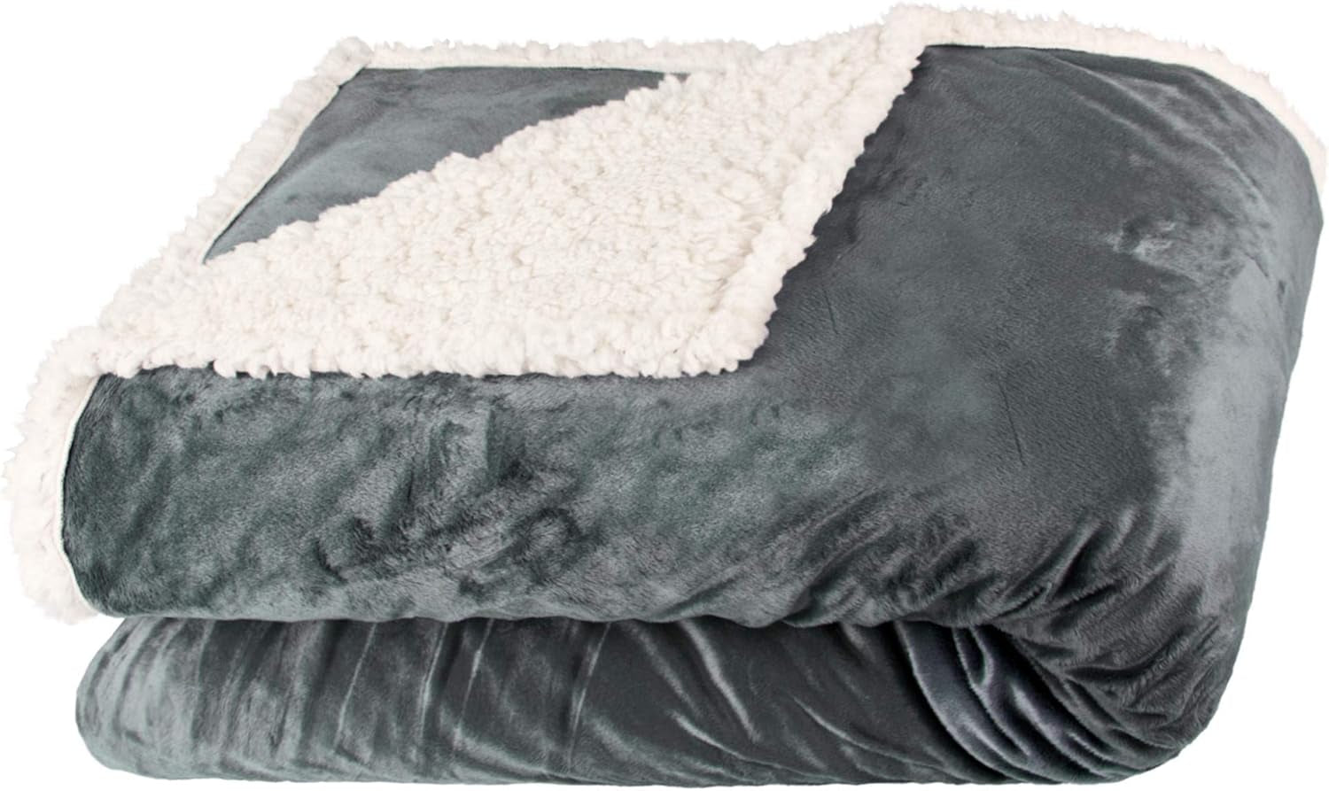 Aqua-Textil Manta mullida y acogedora 150 x 200 cm, manta de felpa para televisión, color gris y blanco Melange, colcha, forro polar Sherpa, Oeko-Tex Ottawa, camas y mantas Besuche den aqua-textil-Store Grey White Nicki, cómoda manta 150 x 200 cm