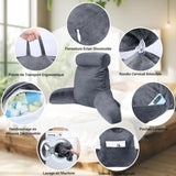 INFANTIA almohada de lectura ergonómica con reposabrazos y respaldo, grande, gris