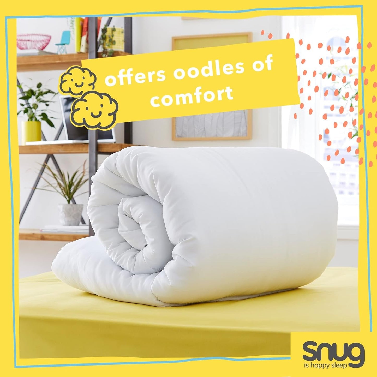 Just Right Snug Edredón, 10,5 tog, fibra hueca, blanco, cama doble Edredones y edredones Naty Shop