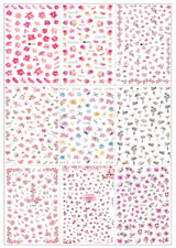 JMEOWIO Nagelsticker Frühling Blume 9 Blatt Nagelaufkleber Selbstklebend Rosa Blüte Nail Art Sticker Decoración Nageldesign Zubehör