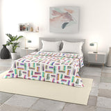 Ropa de Cama Italiana Edredón Básico de Verano, Microfibra Estampada, 250X240Cm, Círculo Edredones y Edredones Naty Shop Multicolor 250X240Cm