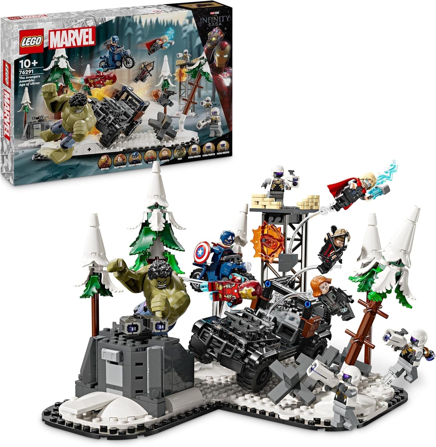 LEGO Marvel Avengers Assemble: La era de Ultrón Set de construcción y juego con 8 minifiguras de superhéroes de Thor, Hulk y Iron Man Juguete de construcción para niños y niñas Set de aventuras 76291 Juegos de construcción Besuche den LEGO-Store Default Title