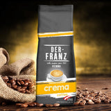 DER-FRANZ Kaffee Crema, Intensidad 4/5, 100% Arábica, ganze Kaffeebohnen, 3 x 500 g