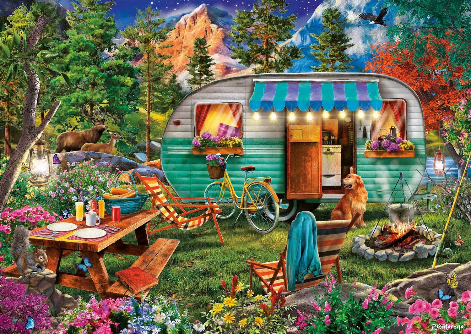 Schmidt Spiele 57379 Camper Romance, rompecabezas de 500 piezas Puzzle Naty Shop