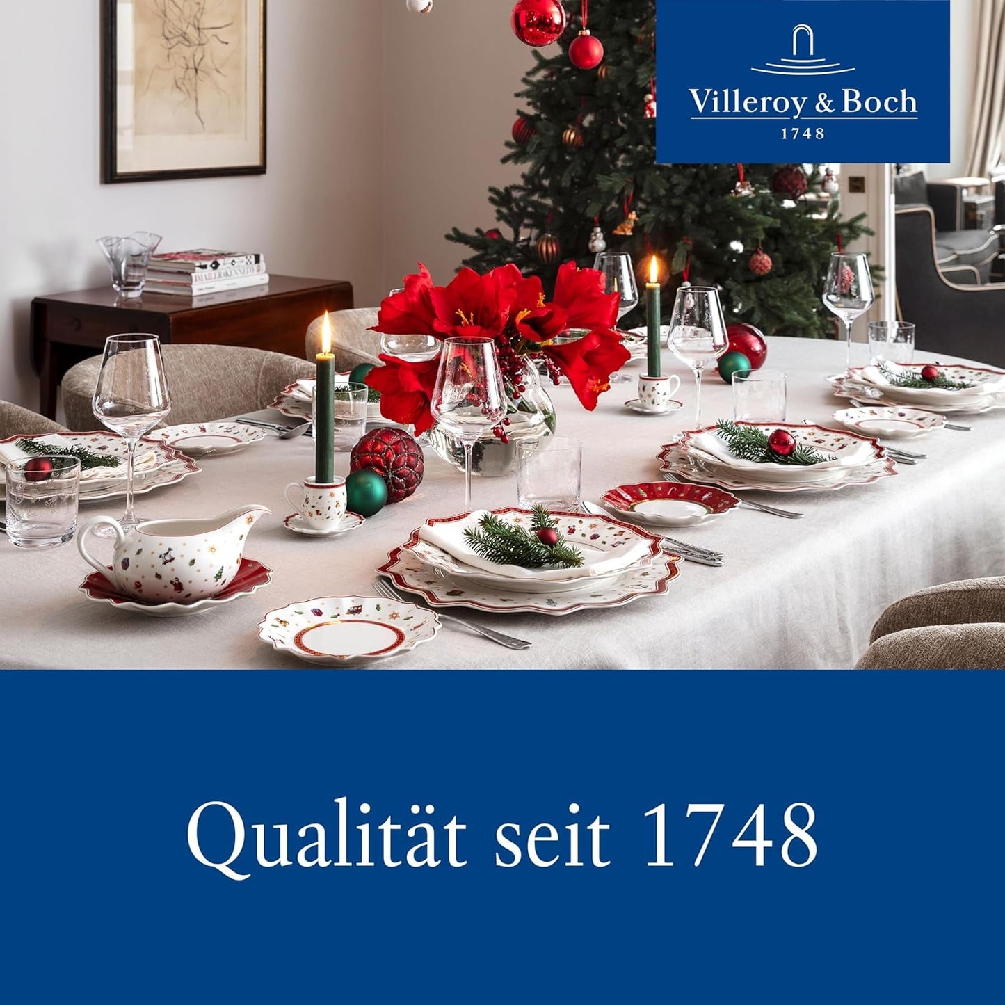 Villeroy & Boch - Toy's Delight Set de Desayuno para 2, Diseño de Locomotora, 6 Piezas, Colorido, navideño, vajilla con Platos, Tazas y Cuencos para el Desayuno, vajilla navideña, Porcelana Premium