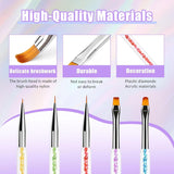 Sularpek 6 piezas Pinsel para uñas, Pinsel para decoración de uñas, Pinsel para diseño de uñas, Juego de pinsel para uñas, Herramientas para puntear uñas con 1 aplicador de pincel de esponja, Zubehör para diseño de uñas DIY