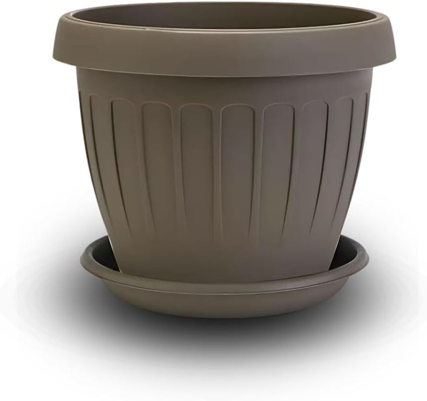 Maceta pequeña con plato - Maceta con plato 17 cm | Diseño práctico y ligero | Perfecto para plantas, esquejes o brotes tempranos 17 cm