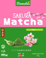 Té Sakura Matcha 50 g - Grado ceremonial de Japón - Té verde premium con polvo de flor de Sakura - Primera cosecha, molido en piedra, vegano, sin aditivos