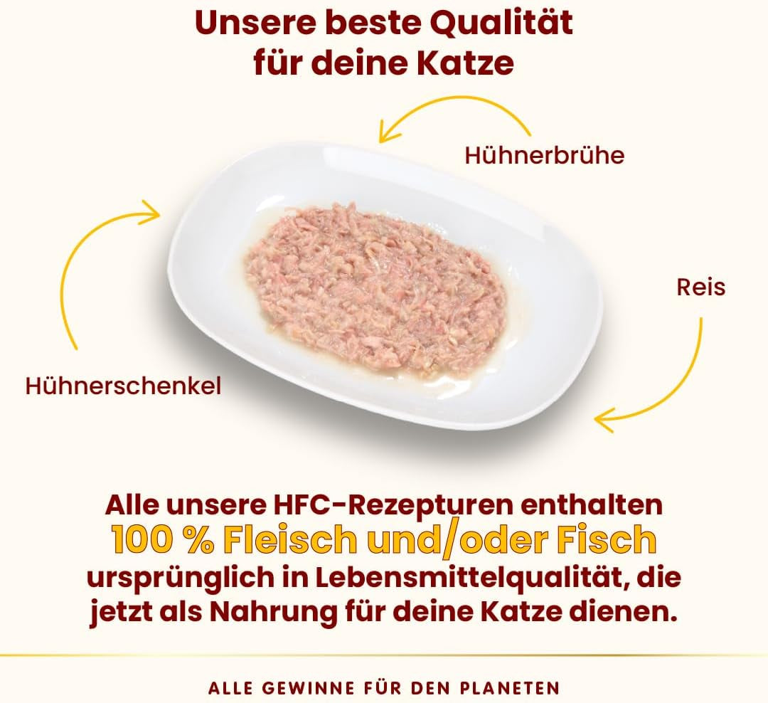 Almo Nature HFC Comida húmeda natural para gatos - muslos de pollo, paquete de 24 (24 x 70 g)