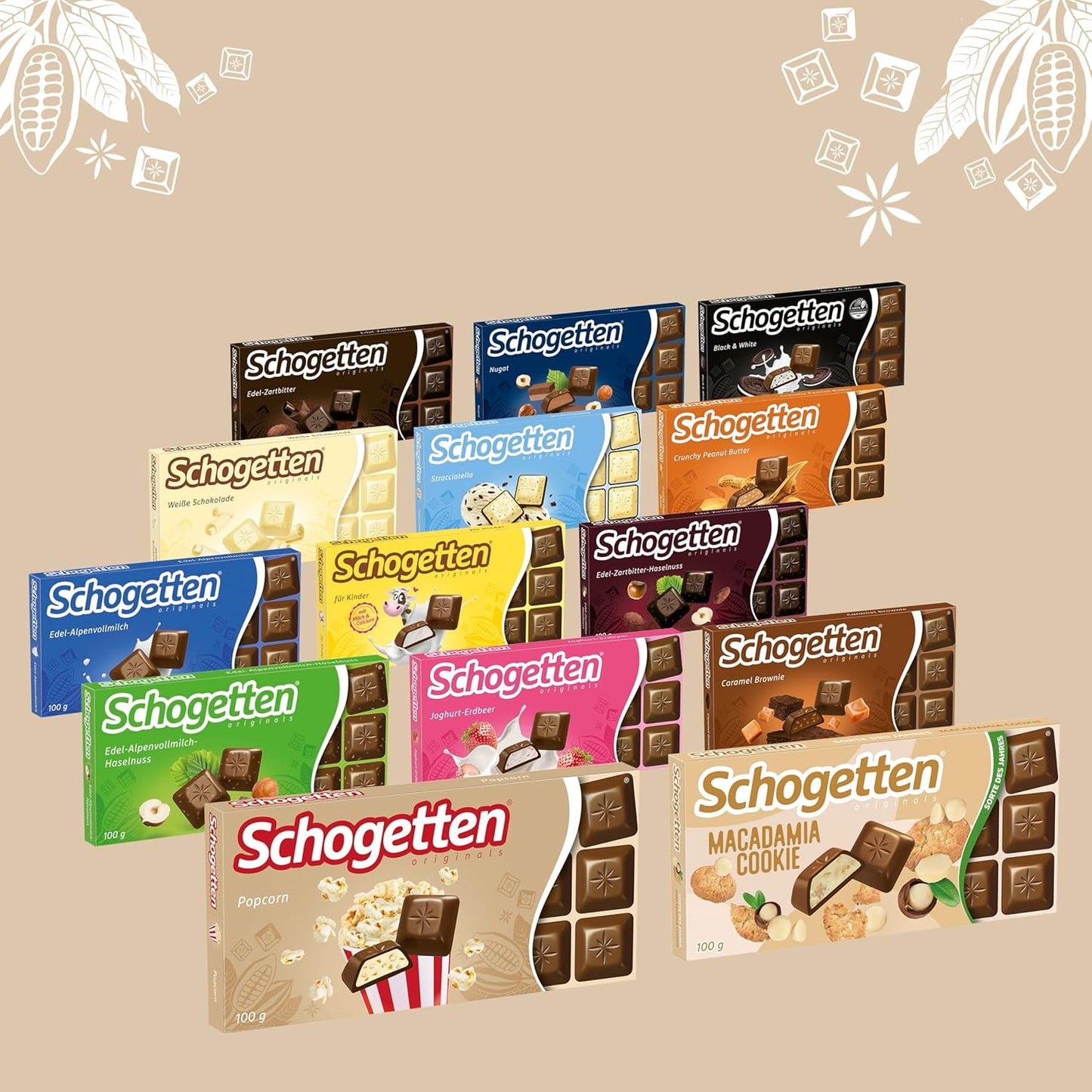 Palomitas Schogetten 1 barra de chocolate x 100g, chocolate con leche con palomitas y trozos de maíz, prácticas piezas individuales. Un manjar. Pieza por pieza.