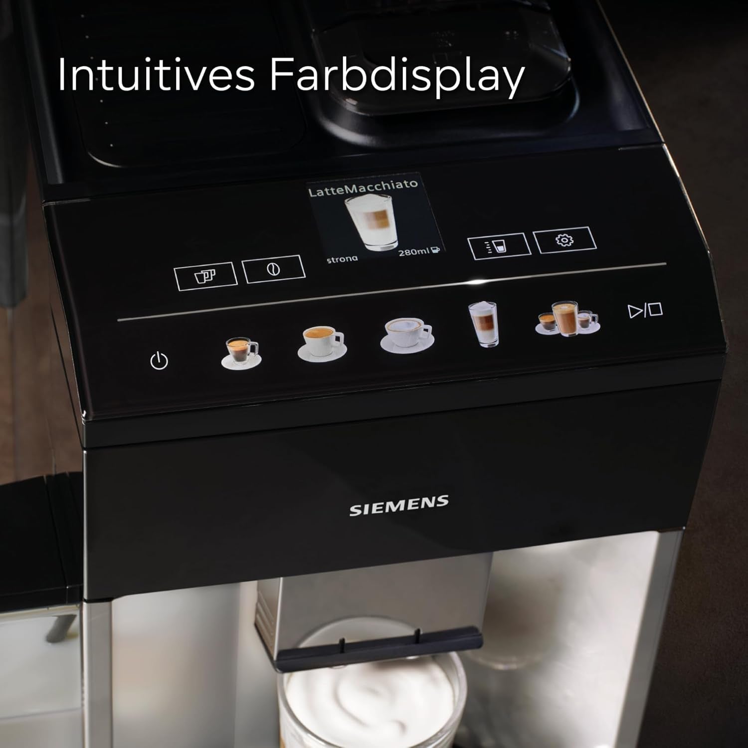 Cafetera espresso totalmente automática Siemens EQ500 TQ513D01, muchas especialidades de café, espumador de leche, recipiente de leche integrado, limpieza automática a vapor, 1500 W, luz natural plata/negro piano