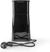 NEDIS Espressor - Café filtrado - 0,4 l - 1 taza - Temporizador - Negro / Plata