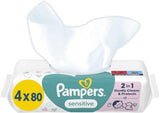 Toallitas para bebé Pampers Sensitive, paquete de 15 de 80 toallitas, 1200 toallitas para bebé, limpieza suave y protección de la piel 2 en 1